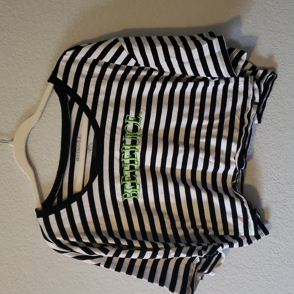 Black and White Striped Crop Top